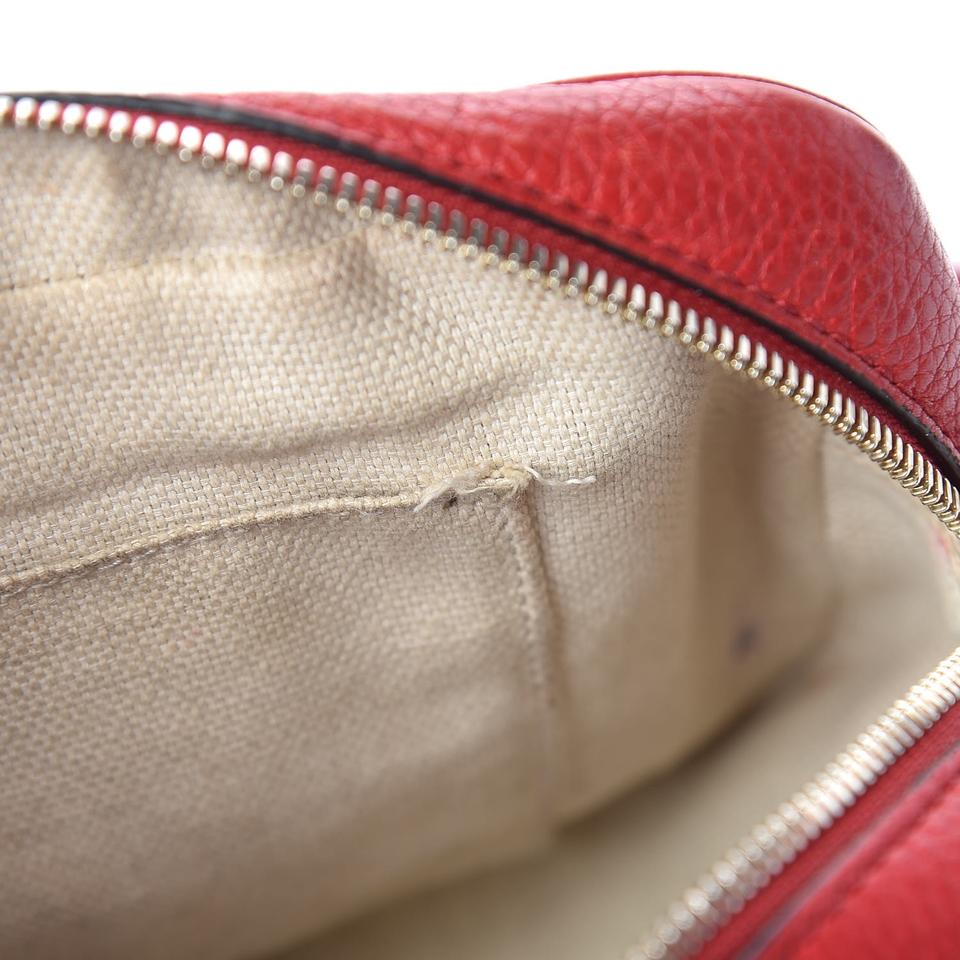 Gucci Soho Disco Pebbled Calfskin Small Tabasco Red Leather Cross Body Bag