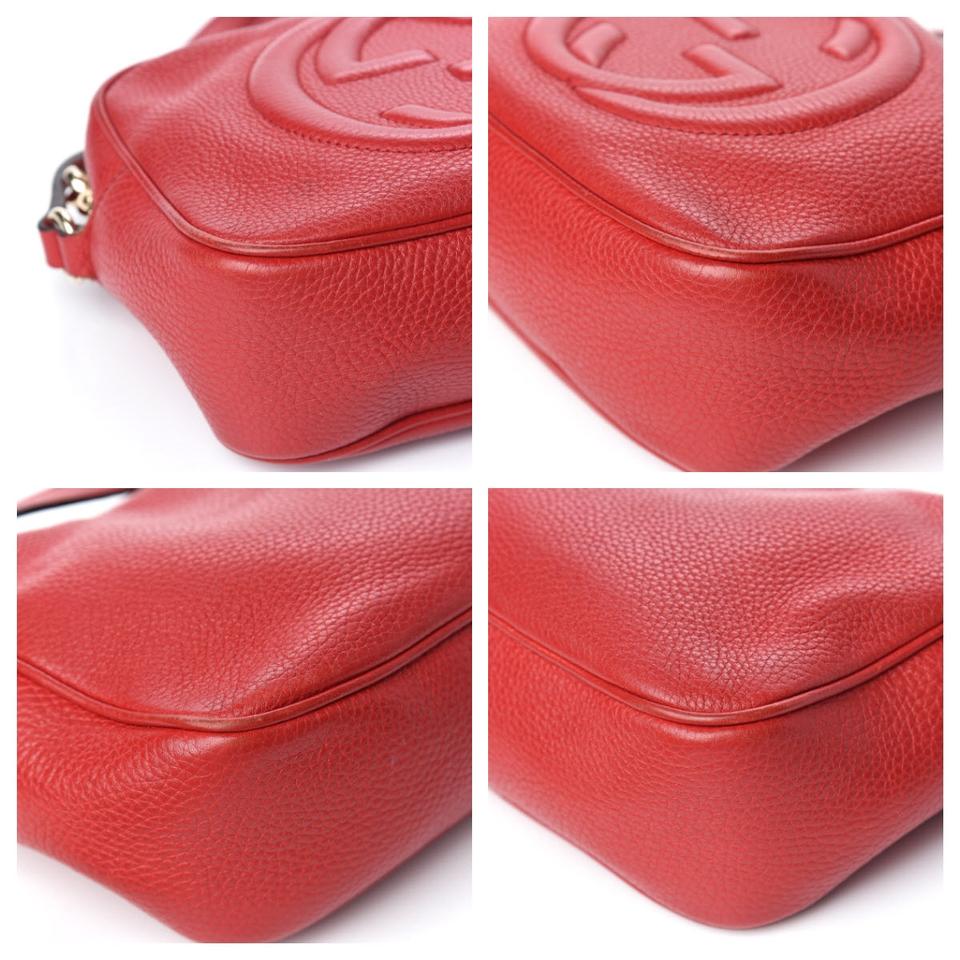 Gucci Soho Disco Pebbled Calfskin Small Tabasco Red Leather Cross Body Bag