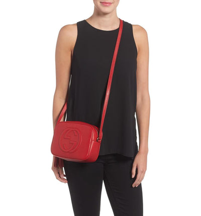 Gucci Soho Disco Vibrant Red Calfskin Leather Shoulder Bag