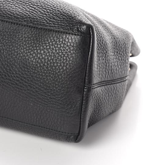 Gucci Soho Pebbled Calfskin Chain Black Leather Tote