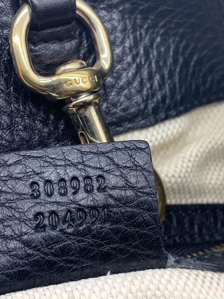 Gucci Soho Pebbled Calfskin Medium Chain Black Leather Shoulder Bag