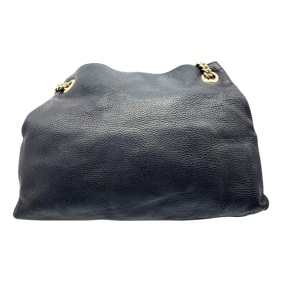 Gucci Soho Pebbled Calfskin Medium Chain Black Leather Shoulder Bag