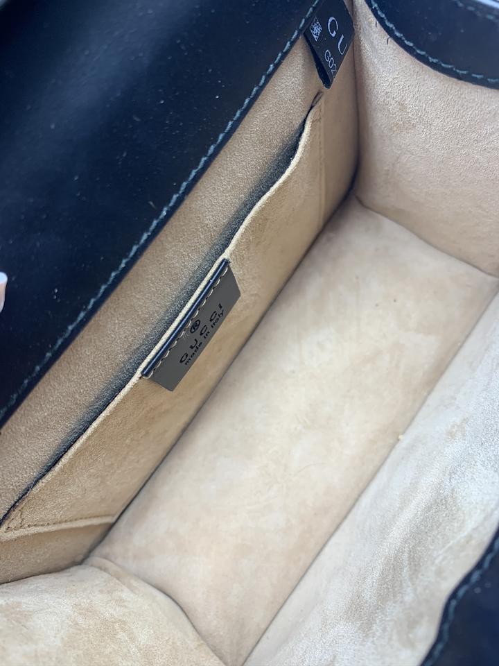 Gucci Sylvie Mini Leather-trimmed Calf Hair Leopard Black Cross Body Bag