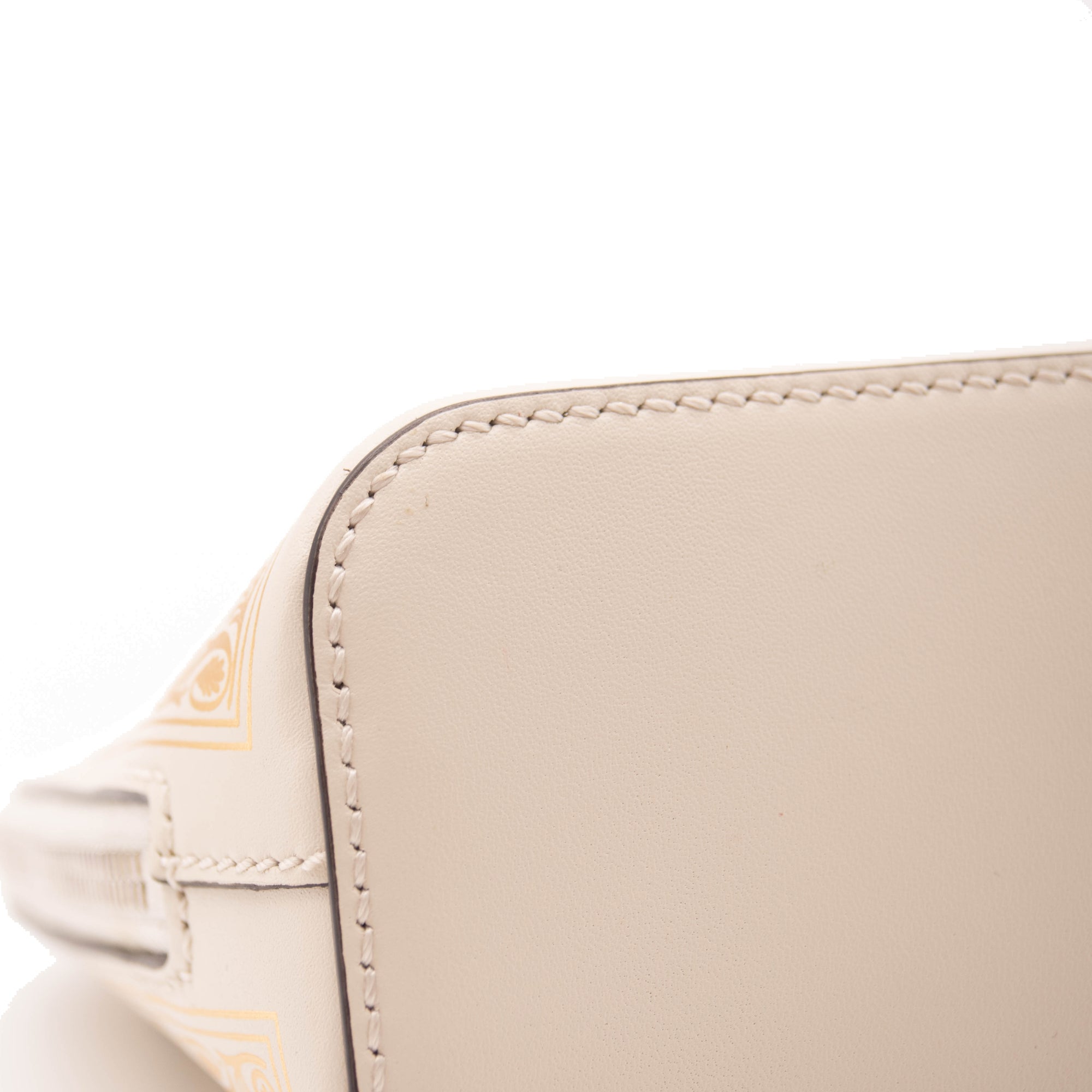 Gucci Logo Moon & Stars White Leather Cross Body Bag