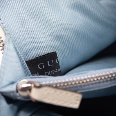 Gucci Logo Moon & Stars White Leather Cross Body Bag