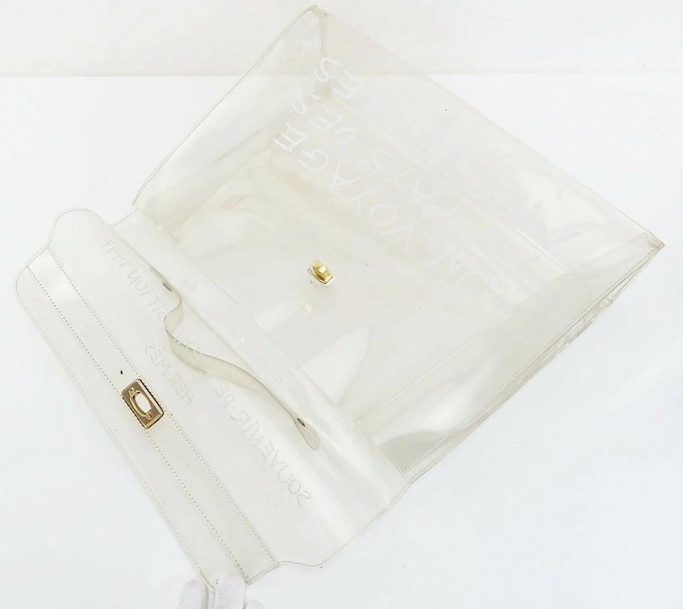 Hermès Kelly L Souvenir De L'exposition Clear Vinyl Beach Bag
