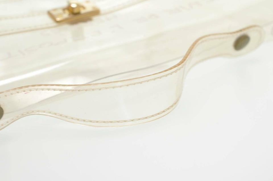 Hermes Kelly L Vinyl Hand Beach Souvenir De L'exposition 1997 White Pvc Satchel