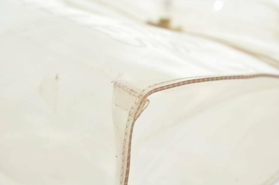 Hermes Kelly L Vinyl Hand Beach Souvenir De L'exposition 1997 White Pvc Satchel