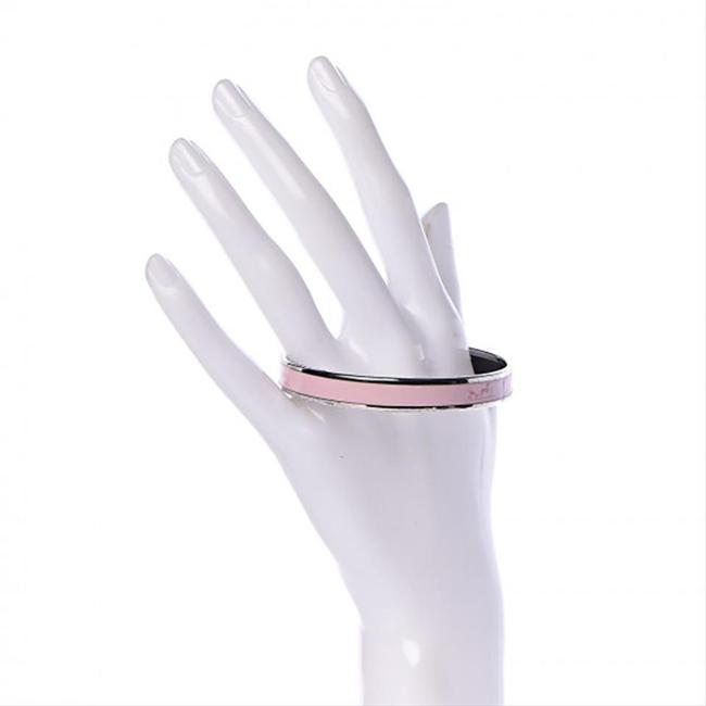 Hermes Pink Enamel Printed Caleche Narrow Florida Rose Petale Bracelet