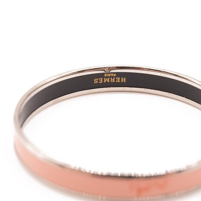 Hermes Pink Enamel Printed Caleche Narrow Florida Rose Petale Bracelet