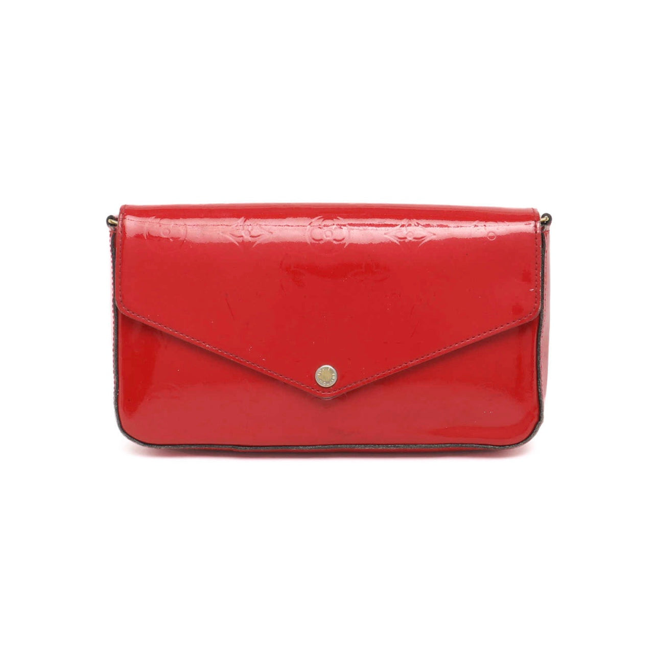 Louis Vuitton Vernis Felicie Pochette Chain Wallet Cherry