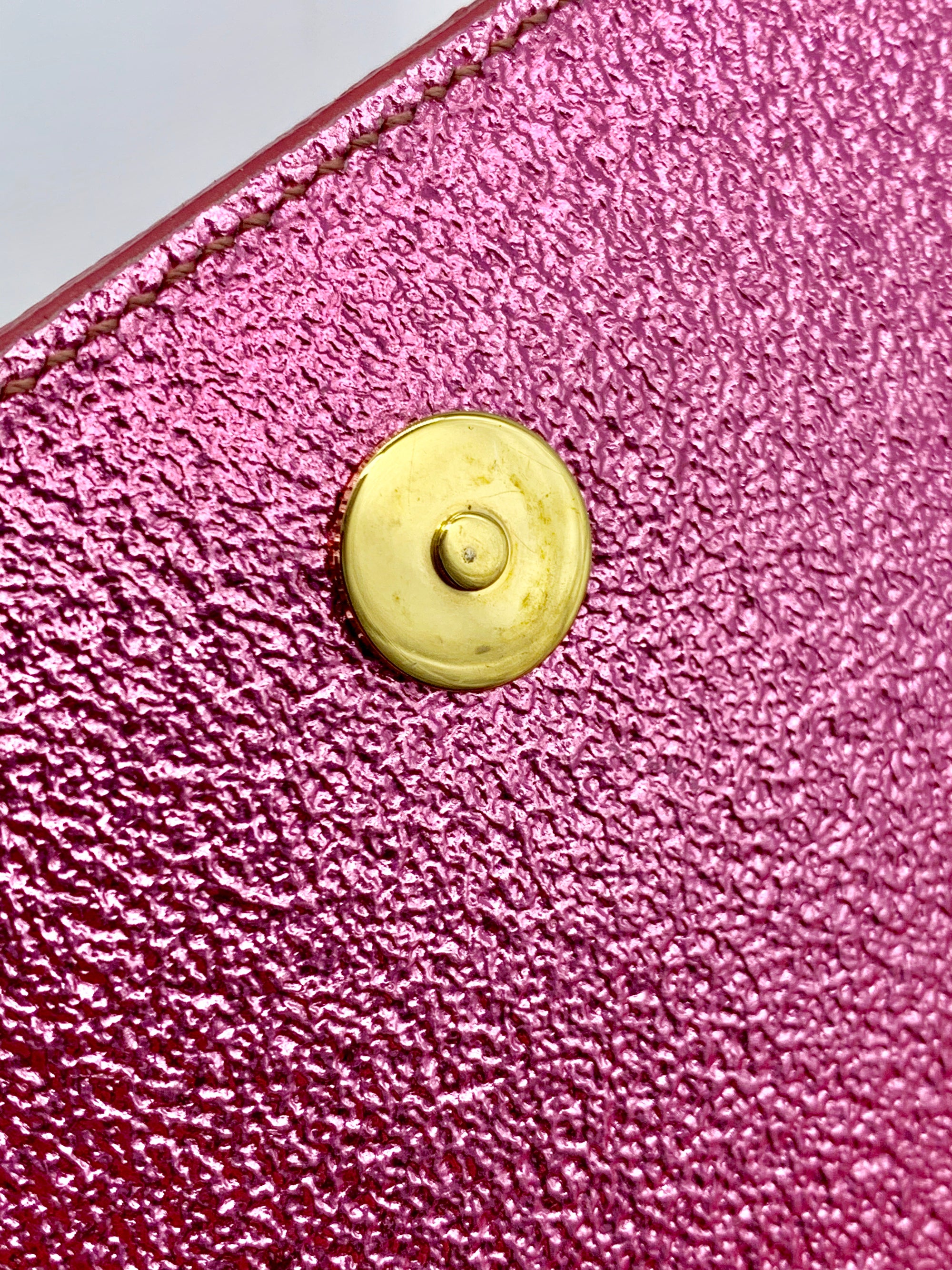 Saint Laurent Monogram Kate Cassandre Pink Leather Clutch