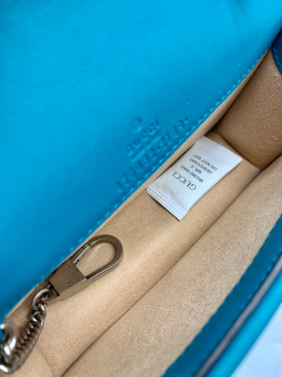 Gucci Chain Wallet Dionysus Velvet Mini Blue Cross Body Bag