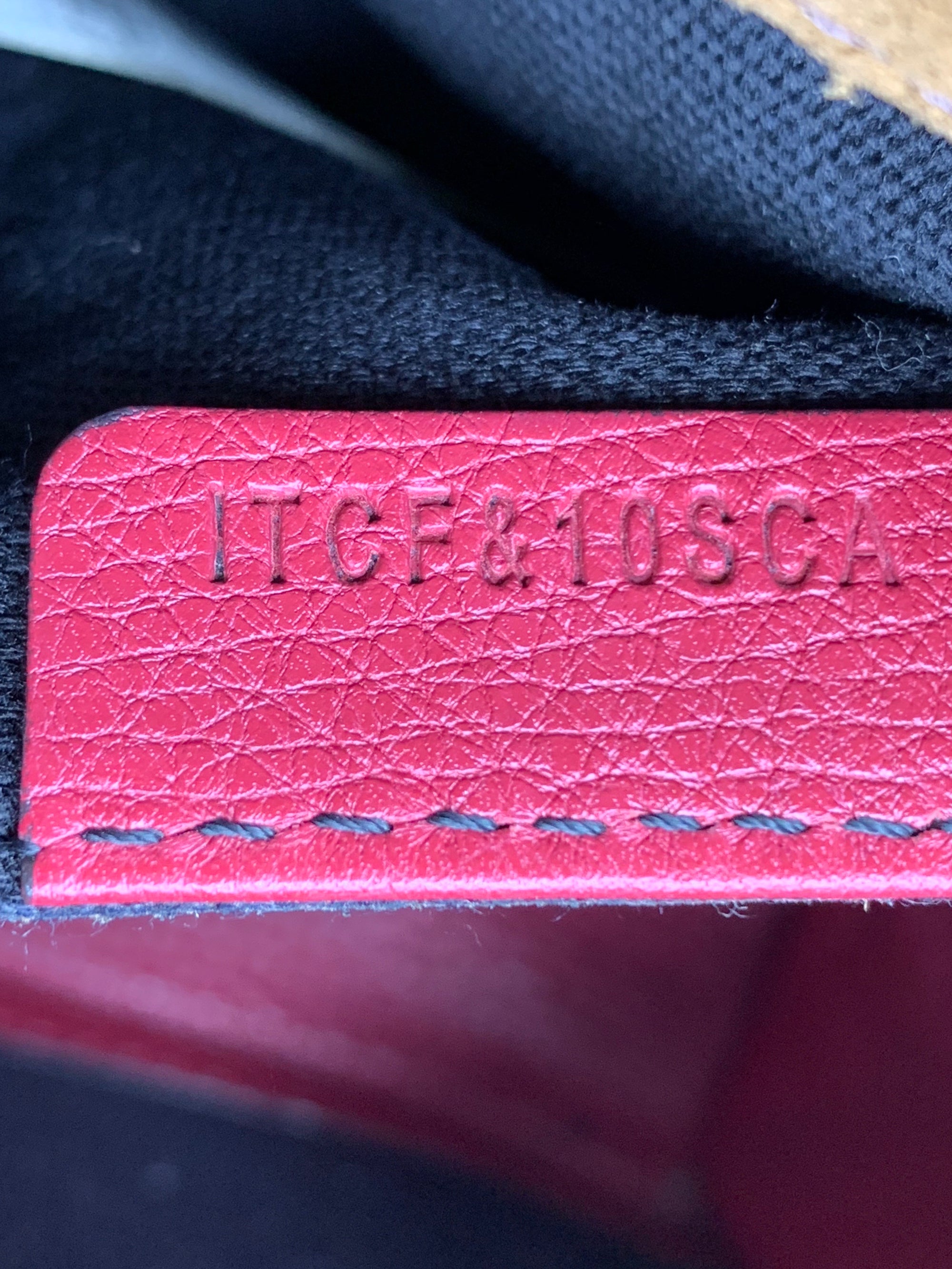 Burberry Small Macken House Check Red Leather Cross Body Bag