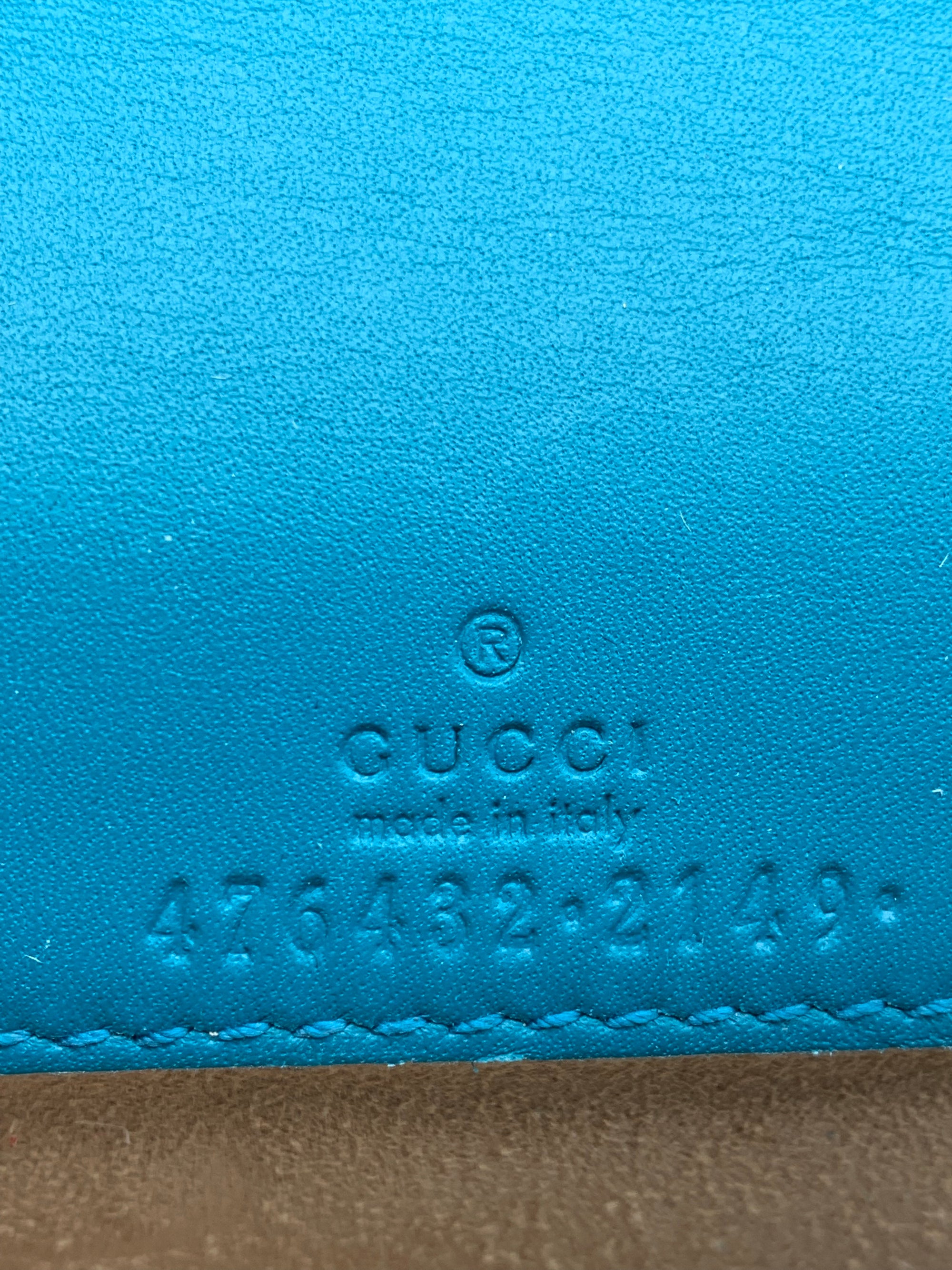 Gucci Chain Wallet Dionysus Velvet Mini Blue Cross Body Bag