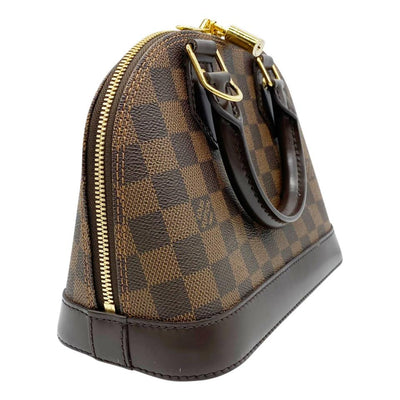 Louis Vuitton Alma Bb with Receipt Brown Damier Ebene Canvas Shoulder Bag