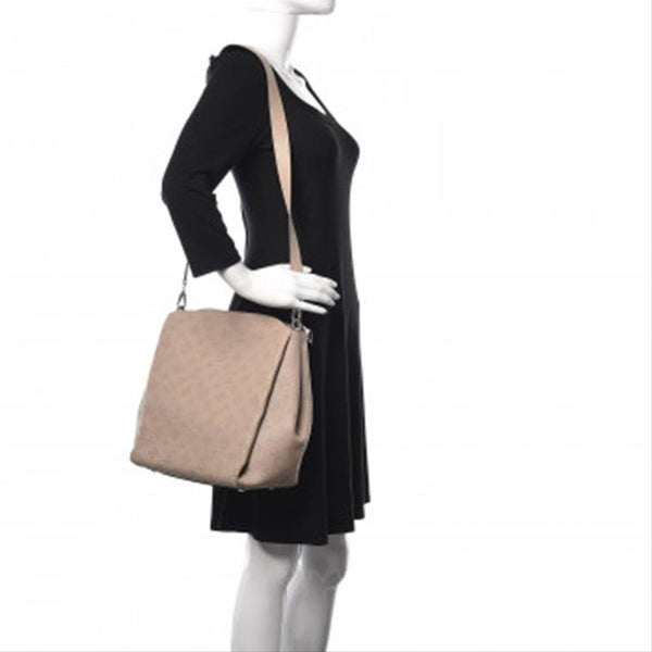 Louis Vuitton Beige Perforated Mahina Leather Babylone mm Galett Handbag
