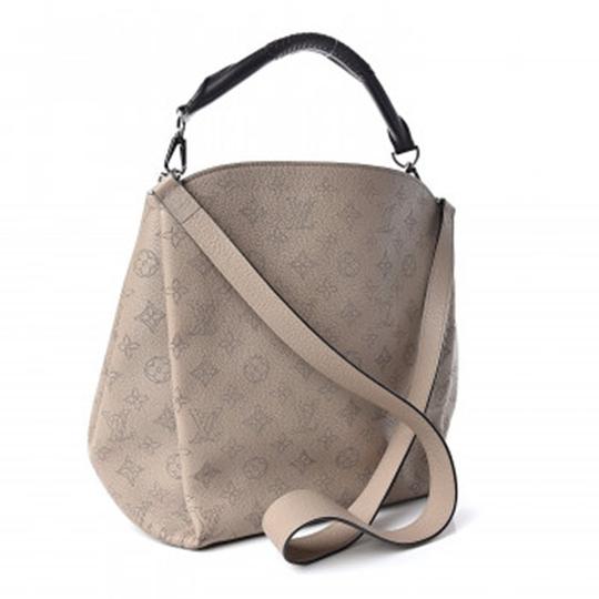 Louis Vuitton Babylone Mahina Pm Galet Beige Leather Hobo Bag