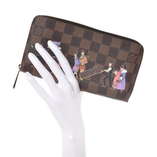 Louis Vuitton Brown Zippy Illustre Damier Ebene Violette Wallet
