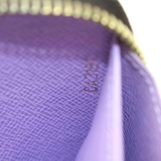 Louis Vuitton Brown Zippy Illustre Damier Ebene Violette Wallet