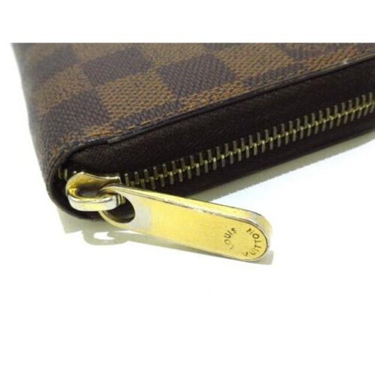 Louis Vuitton Brown Zippy N60015 Ebene Damier Long Wallet