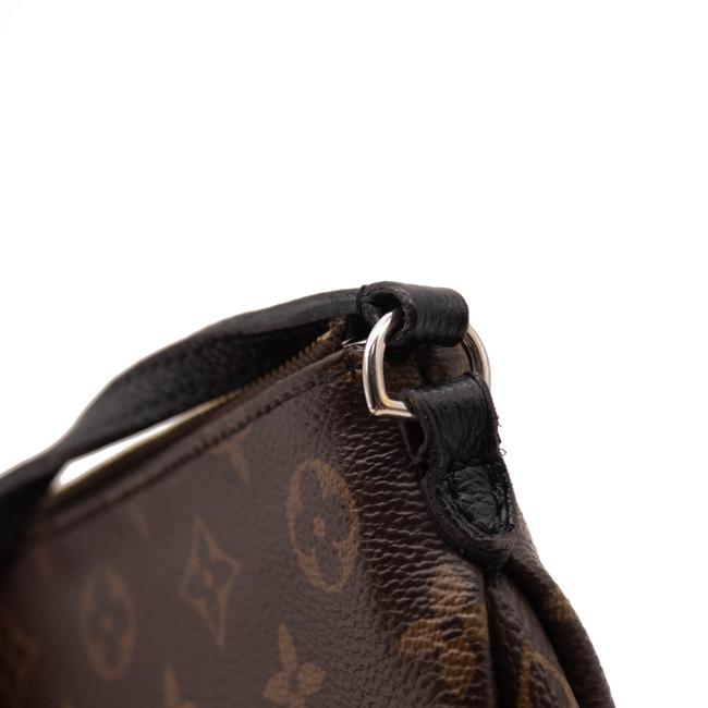 Louis+Vuitton+Pallas+Clutch+Shoulder+Bag+Brown+Leather for sale online