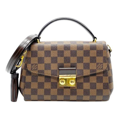 Louis+Vuitton+Croisette+Damier+Ebene+Shoulder+Bag+Brown+Canvas for sale  online