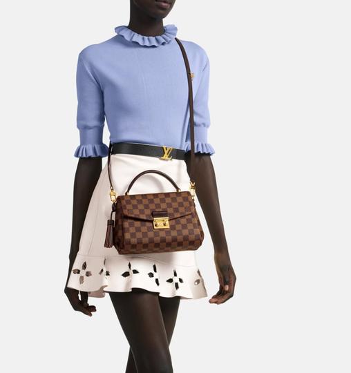 Louis Vuitton Croisette Damier Ebene Shoulder Bag Brown Canvas