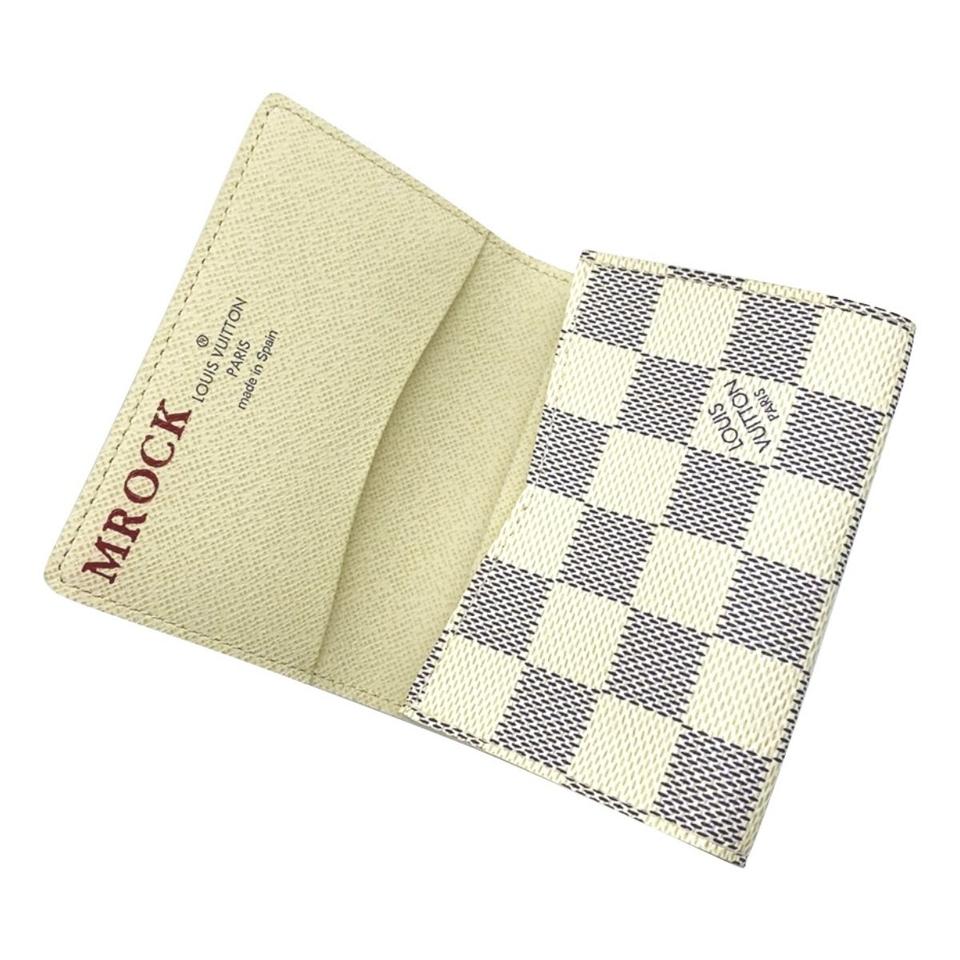 Louis Vuitton White Damier Azur Enveloppe Cartes De Visite Card Case Holder Wallet