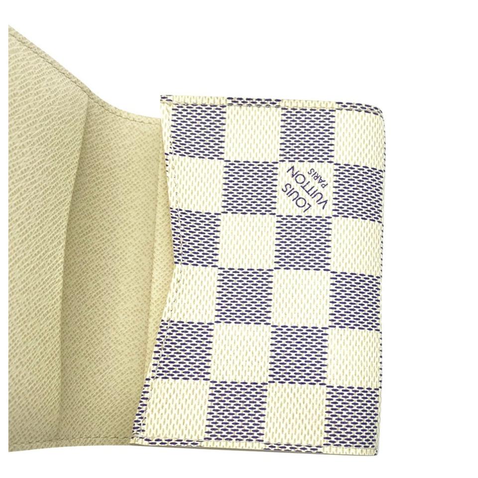 Louis Vuitton White Damier Azur Enveloppe Cartes De Visite Card Case Holder Wallet