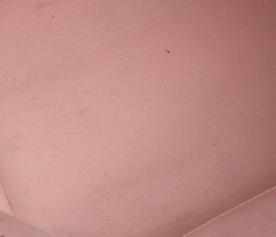 Louis Vuitton Damier Azur Iena Mm White Canvas Tote Rose Ballerine