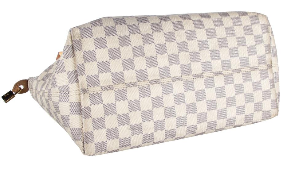 Louis Vuitton Damier Azur Iena Mm White Canvas Tote Rose Ballerine