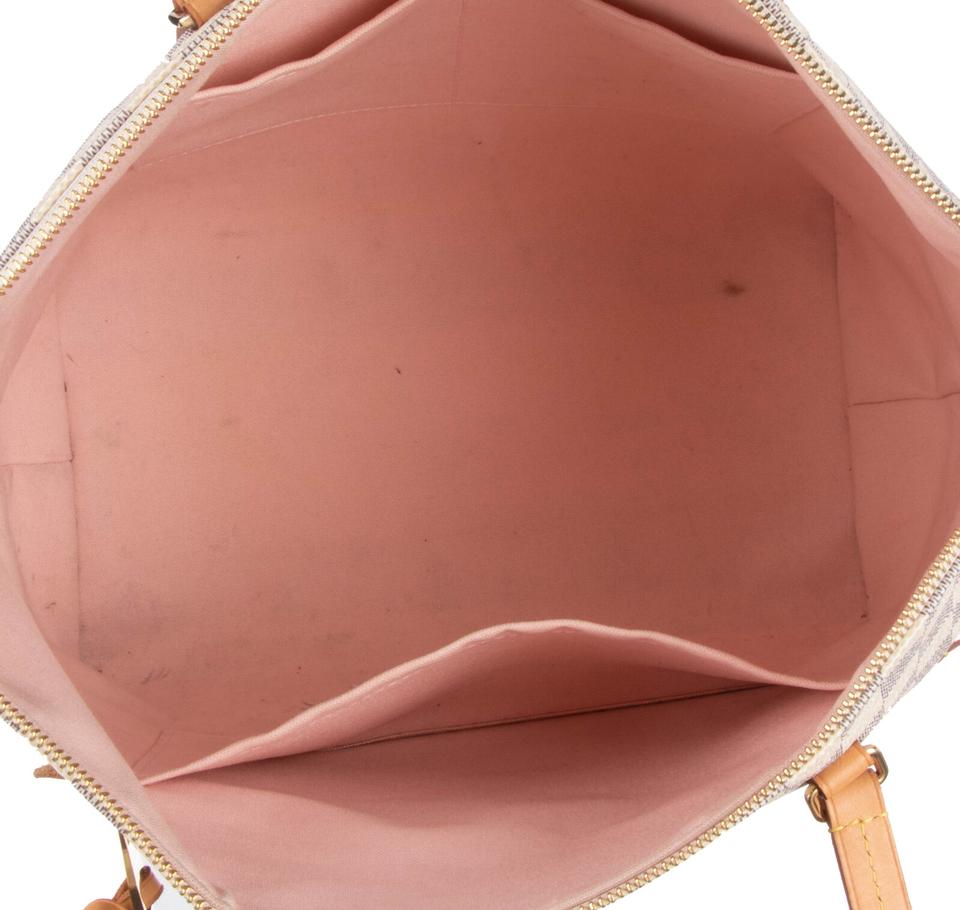 Louis Vuitton Damier Azur Iena Mm White Canvas Tote Rose Ballerine