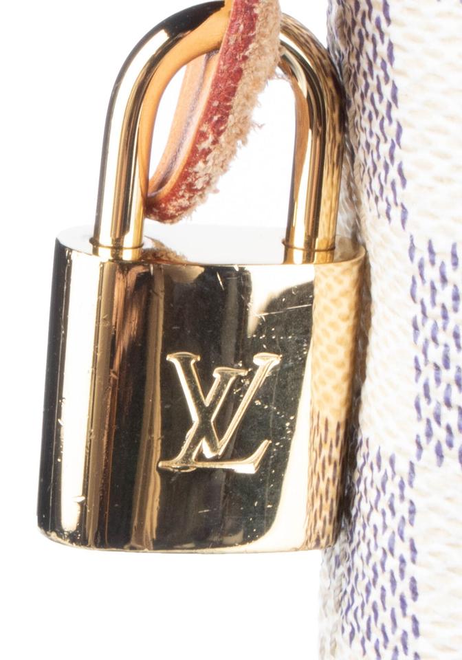 Louis Vuitton Damier Azur Iena Mm White Canvas Tote Rose Ballerine