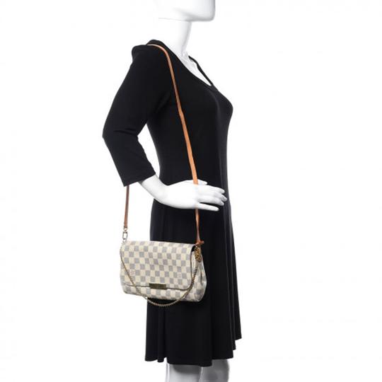 Louis Vuitton Favorite Damier Azur Mm White Canvas Shoulder Bag