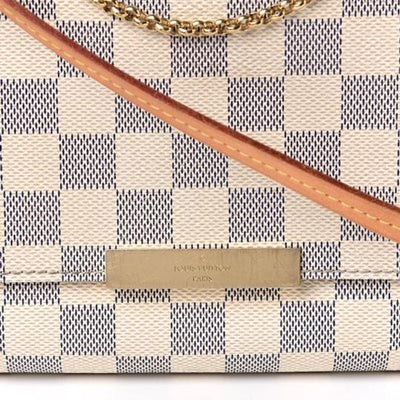Louis Vuitton Favorite Damier Azur Mm White Canvas Shoulder Bag