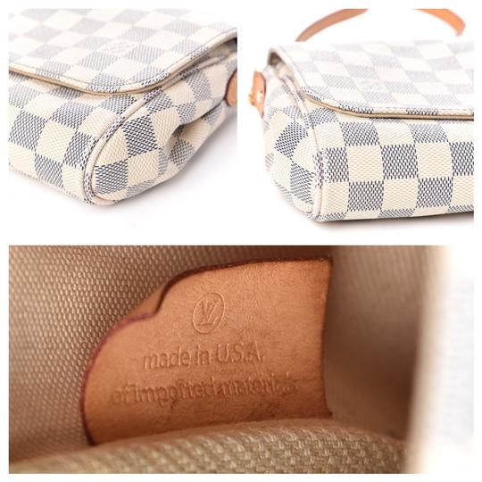 Louis Vuitton Favorite Damier Azur Mm White Canvas Shoulder Bag