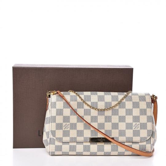 Louis Vuitton Favorite Damier Azur Mm White Canvas Shoulder Bag