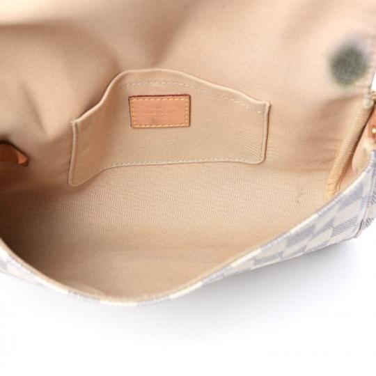 Louis Vuitton Favorite Damier Azur Mm White Canvas Shoulder Bag