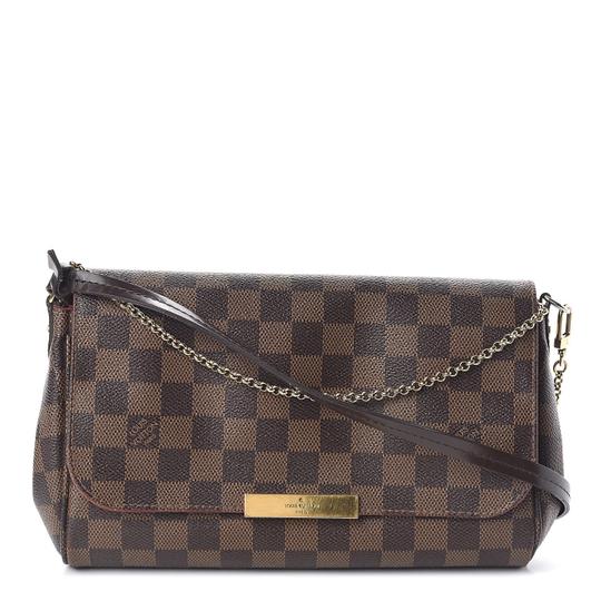 Louis Vuitton Favorite Damier Ebene Mm Brown Canvas Shoulder Bag