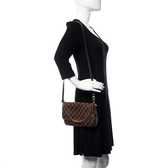 Louis Vuitton Favorite Damier Ebene Mm Brown Canvas Shoulder Bag