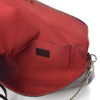 Louis Vuitton Favorite Damier Ebene Mm Brown Canvas Shoulder Bag