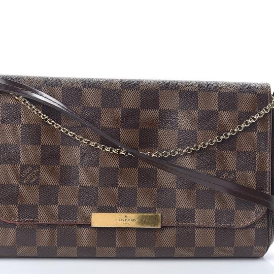 Louis Vuitton Favorite Damier Ebene Mm Brown Canvas Shoulder Bag