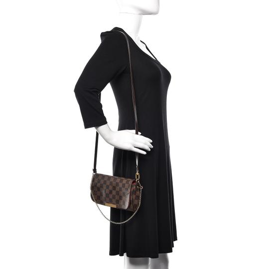 Louis Vuitton Favorite Damier Ebene Pm Brown Coated Canvas Clutch