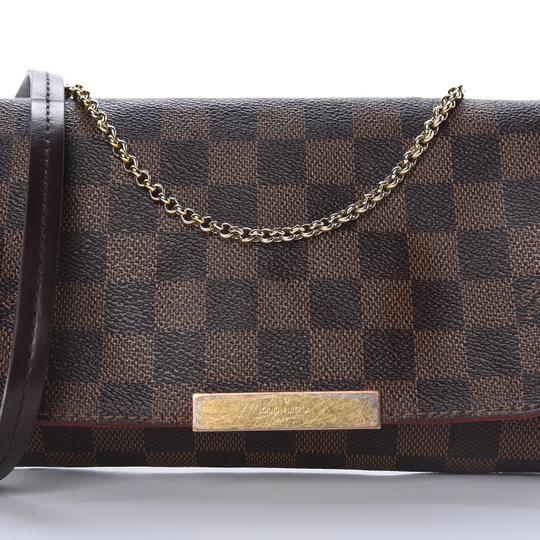 Louis Vuitton Favorite Damier Ebene Pm Brown Coated Canvas Clutch