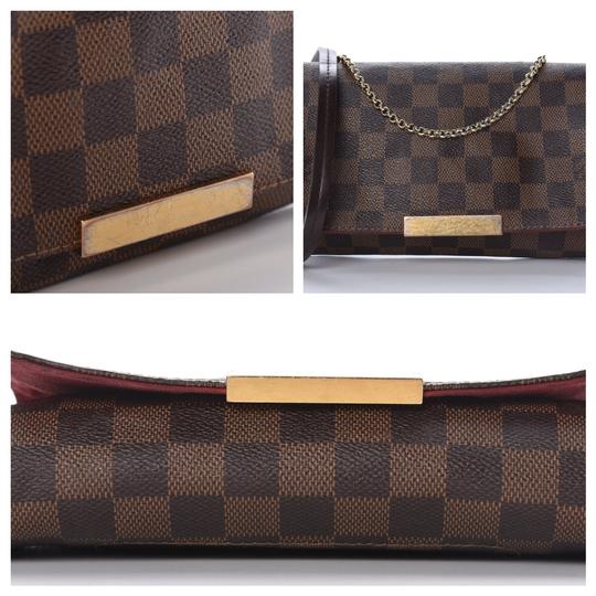 Louis Vuitton Favorite Damier Ebene Pm Brown Coated Canvas Clutch