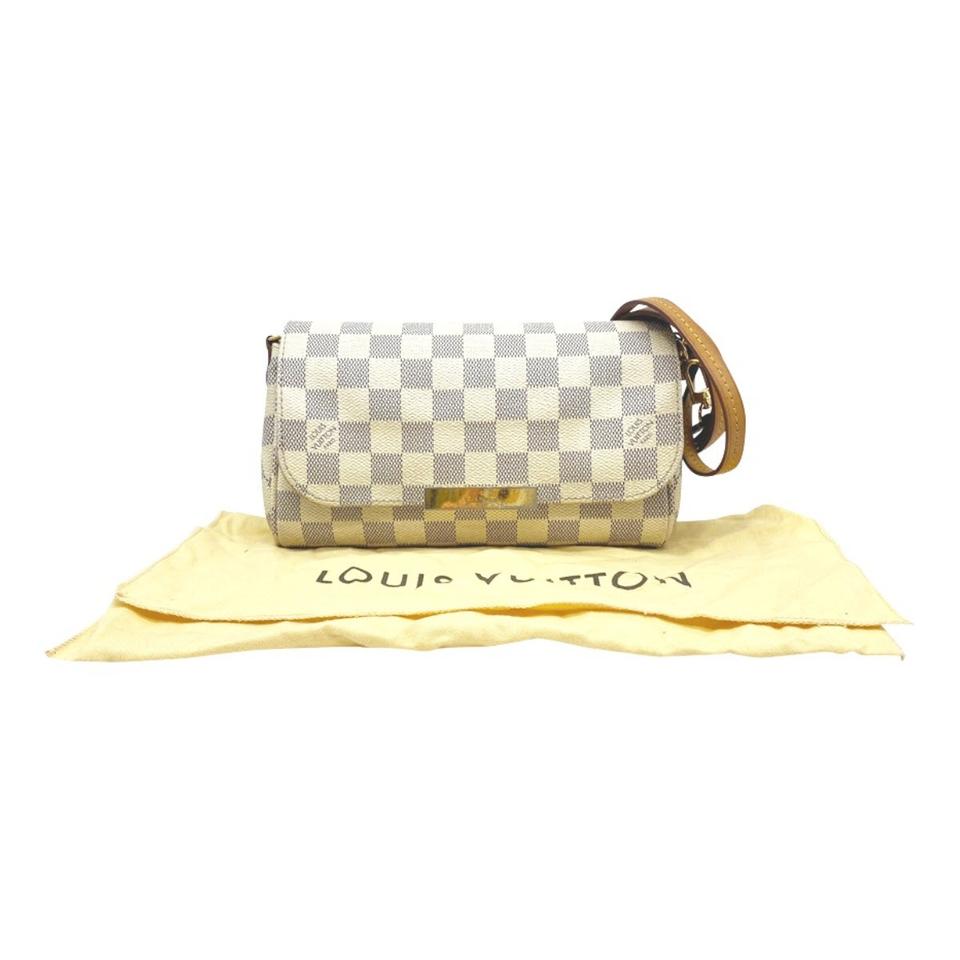 Louis Vuitton Favorite Pm White Damier Azur Canvas Cross Body Bag