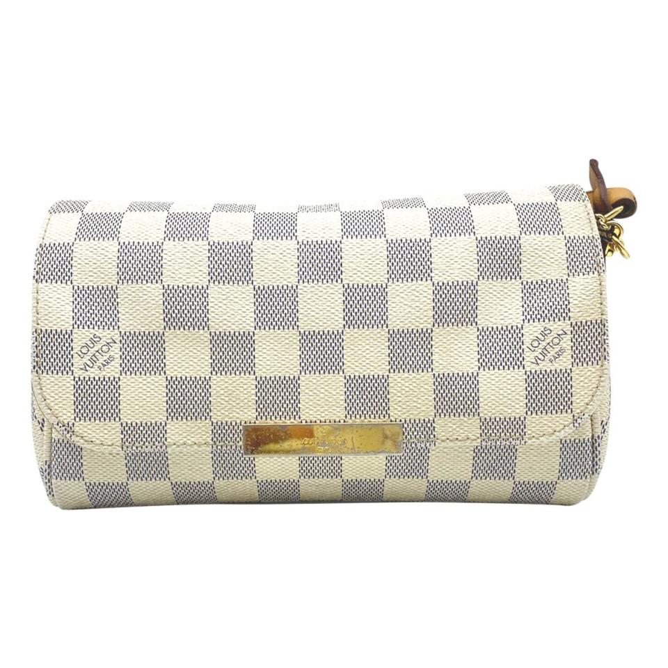Louis Vuitton Favorite Pm White Damier Azur Canvas Cross Body Bag