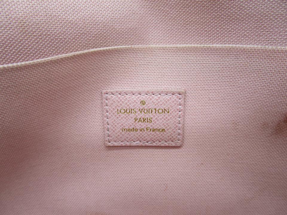Louis Vuitton LV Felicie damier azur with fuchsia flowers Beige Leather  ref.518826 - Joli Closet