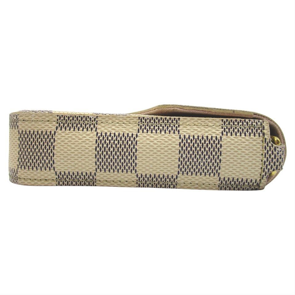 Louis Vuitton Felicie Damier Azur Rose Ballerine Chain White Coated Canvas Cross Body Bag